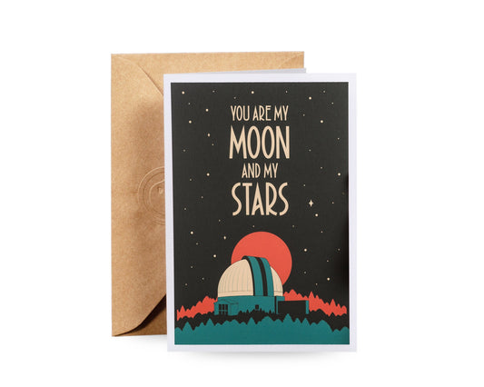 Moon And Stars Greeting Card