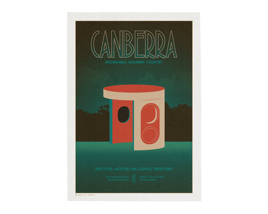 Canberra Bus Stop Travel Poster