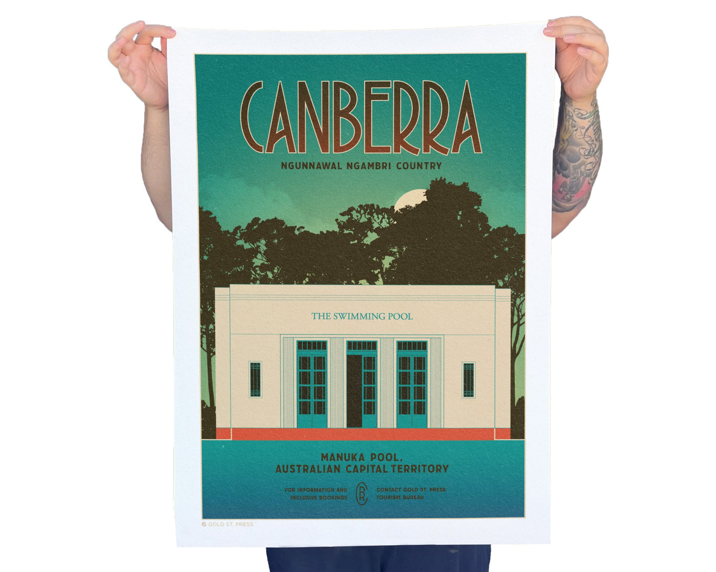 Canberra Manuka Pool Travel Poster