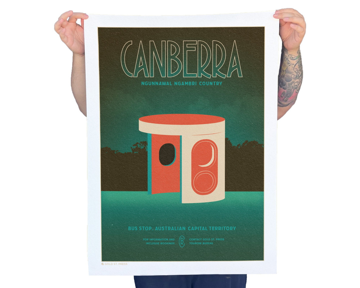 Canberra Bus Stop Travel Poster